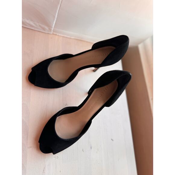 Veronica Beard Gadot Peep-Toe Pump heel In Black suede  size 8.5 - Picture 6 of 12